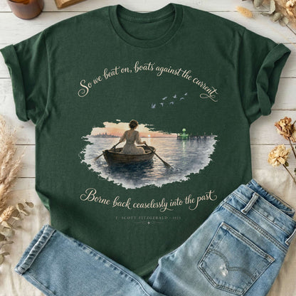 So We Beat On The Great Gatsby Fitzgerald Literary T-Shirt