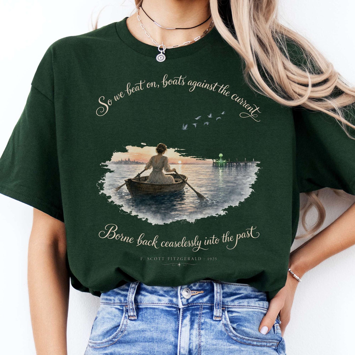 So We Beat On The Great Gatsby Fitzgerald Literary T-Shirt