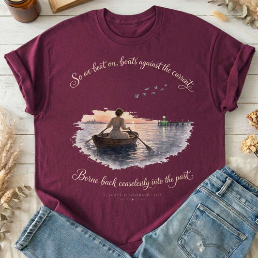 So We Beat On The Great Gatsby Fitzgerald Literary T-Shirt
