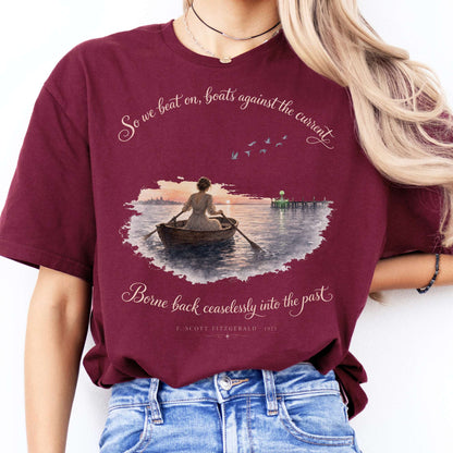 So We Beat On The Great Gatsby Fitzgerald Literary T-Shirt
