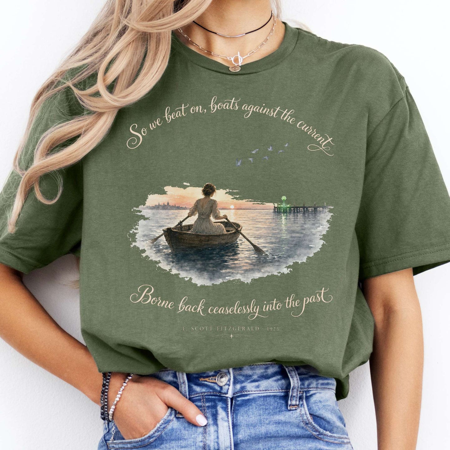 So We Beat On The Great Gatsby Fitzgerald Literary T-Shirt