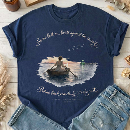So We Beat On The Great Gatsby Fitzgerald Literary T-Shirt
