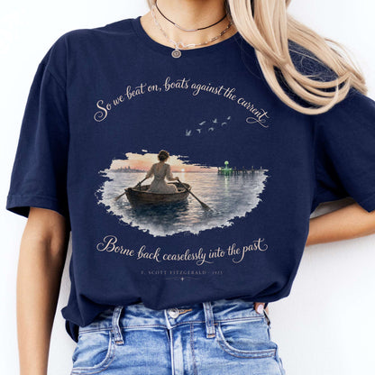 So We Beat On The Great Gatsby Fitzgerald Literary T-Shirt