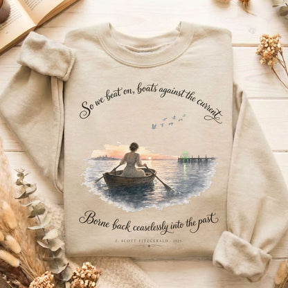 So We Beat On The Great Gatsby Fitzgerald Literary Sweatshirt
