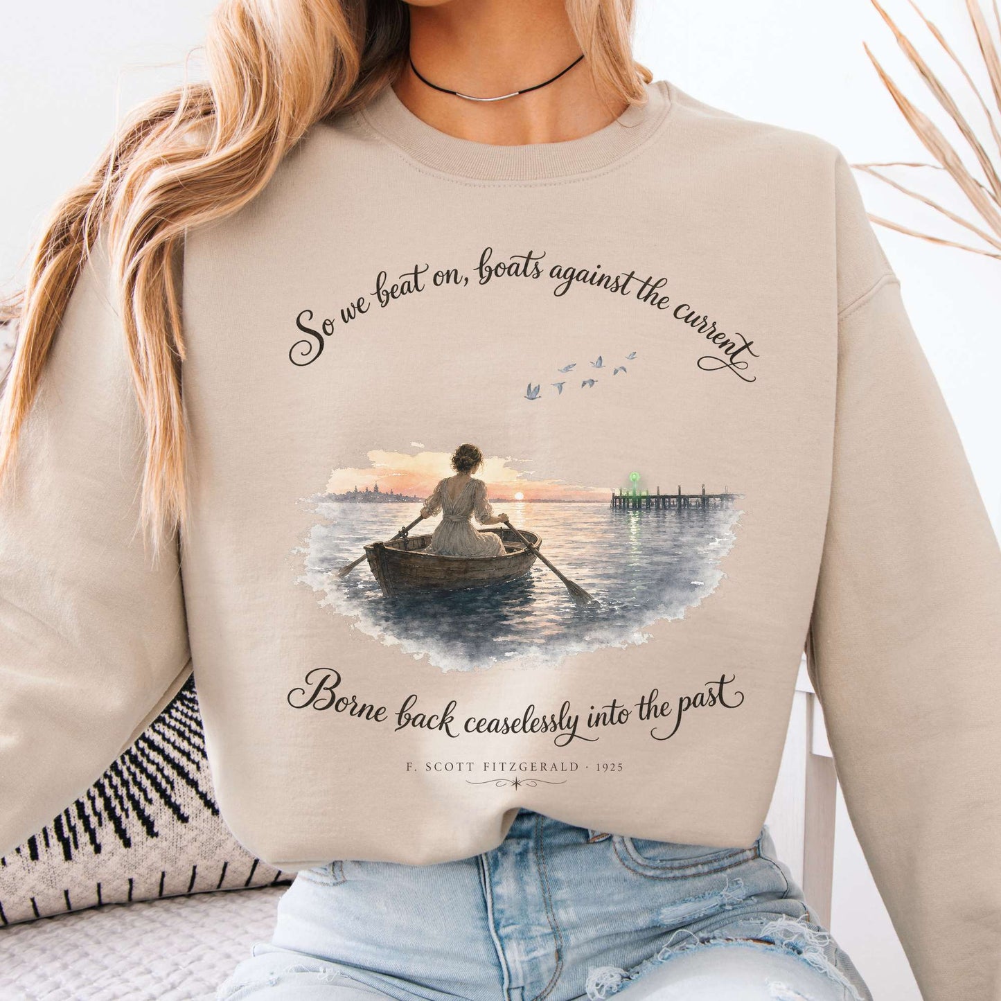 So We Beat On The Great Gatsby Fitzgerald Literary Sweatshirt
