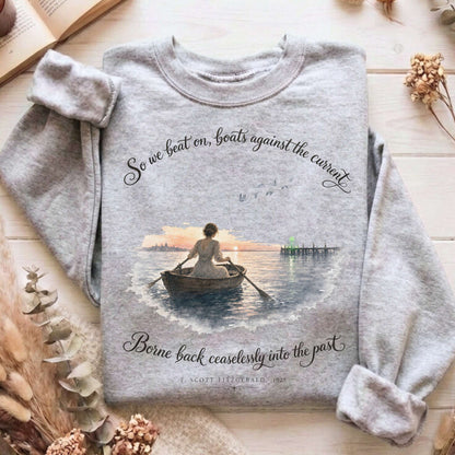 So We Beat On The Great Gatsby Fitzgerald Literary Sweatshirt