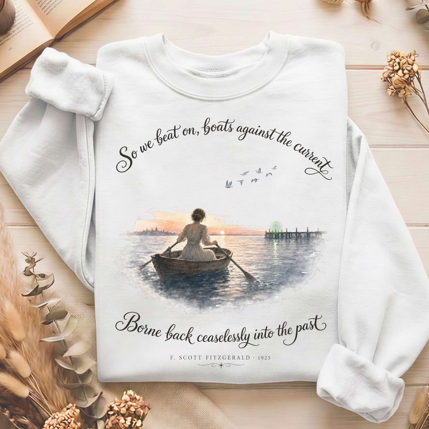 So We Beat On The Great Gatsby Fitzgerald Literary Sweatshirt