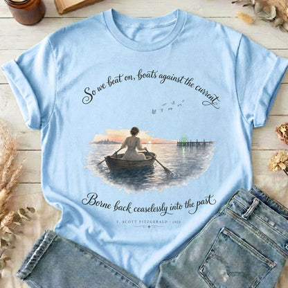 So We Beat On The Great Gatsby Fitzgerald Literary T-Shirt