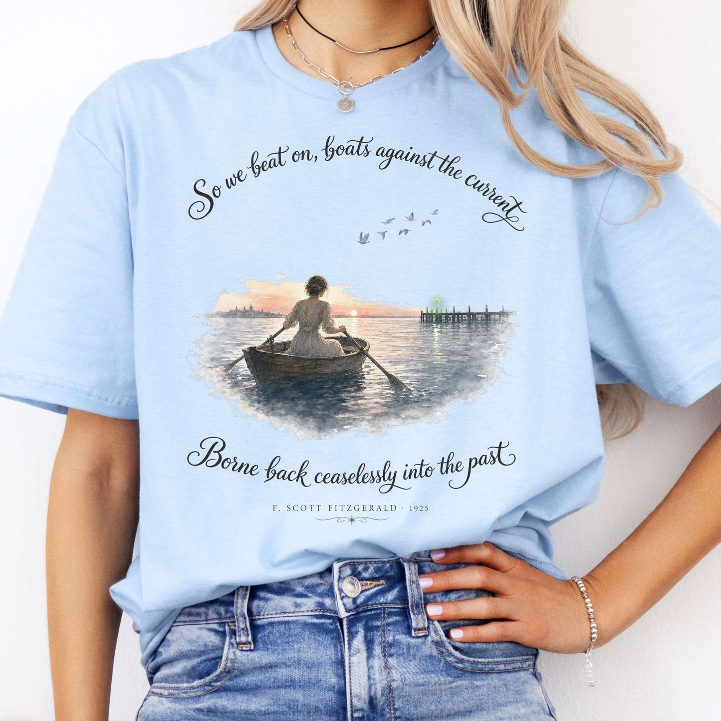 So We Beat On The Great Gatsby Fitzgerald Literary T-Shirt