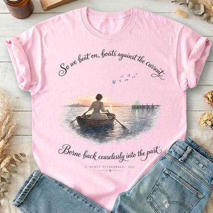 So We Beat On The Great Gatsby Fitzgerald Literary T-Shirt