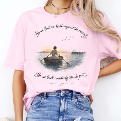 So We Beat On The Great Gatsby Fitzgerald Literary T-Shirt