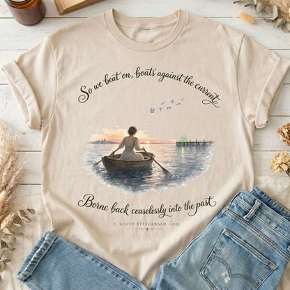 So We Beat On The Great Gatsby Fitzgerald Literary T-Shirt