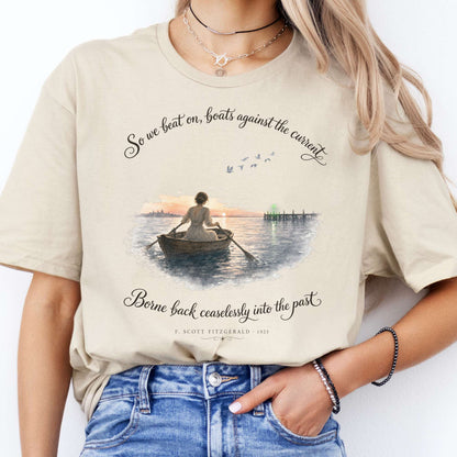 So We Beat On The Great Gatsby Fitzgerald Literary T-Shirt
