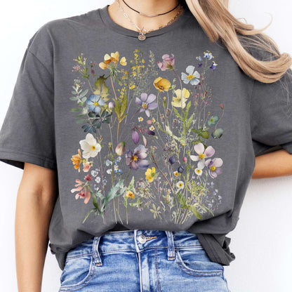 T-Shirts Spring Wildflowers Cottagecore T-Shirt The Mystic Eden