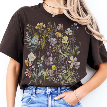 T-Shirts Spring Wildflowers Cottagecore T-Shirt The Mystic Eden