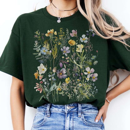 T-Shirts Spring Wildflowers Cottagecore T-Shirt The Mystic Eden