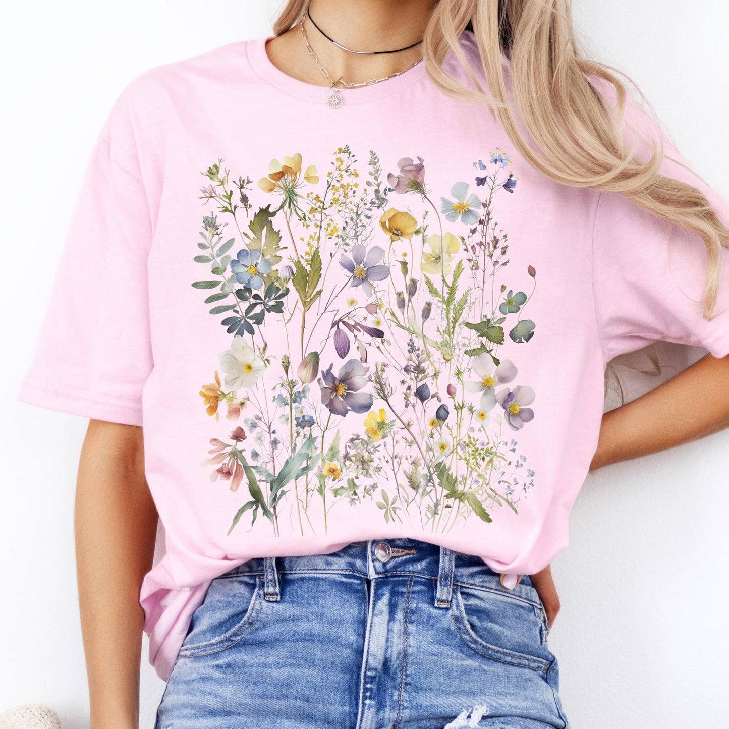 T-Shirts Spring Wildflowers Cottagecore T-Shirt The Mystic Eden