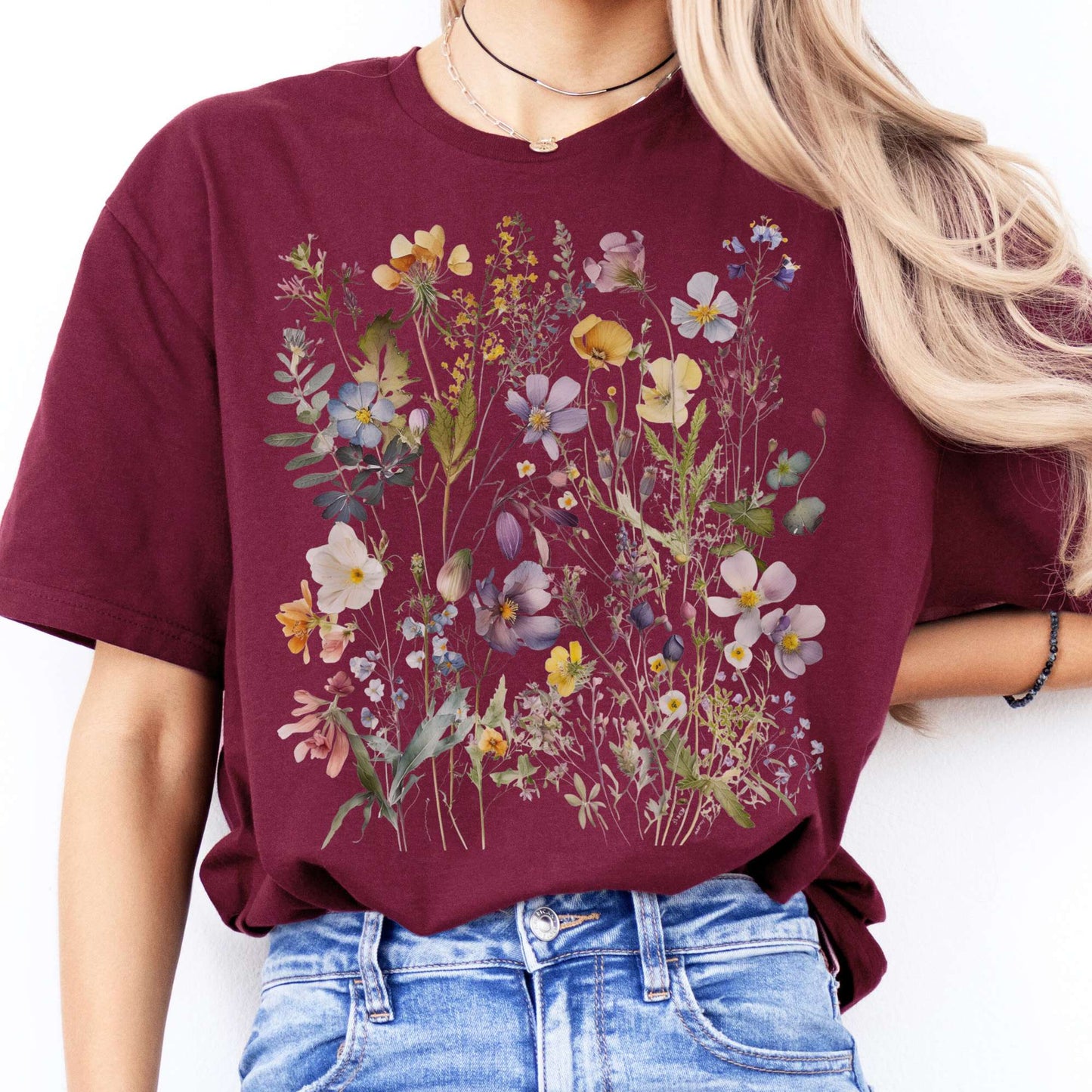 T-Shirts Spring Wildflowers Cottagecore T-Shirt The Mystic Eden