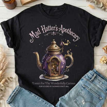 Mad Hatter's Apothecary Lewis Carroll Literary T-Shirt