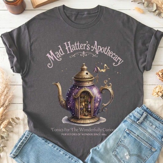 Mad Hatter's Apothecary Lewis Carroll Literary T-Shirt
