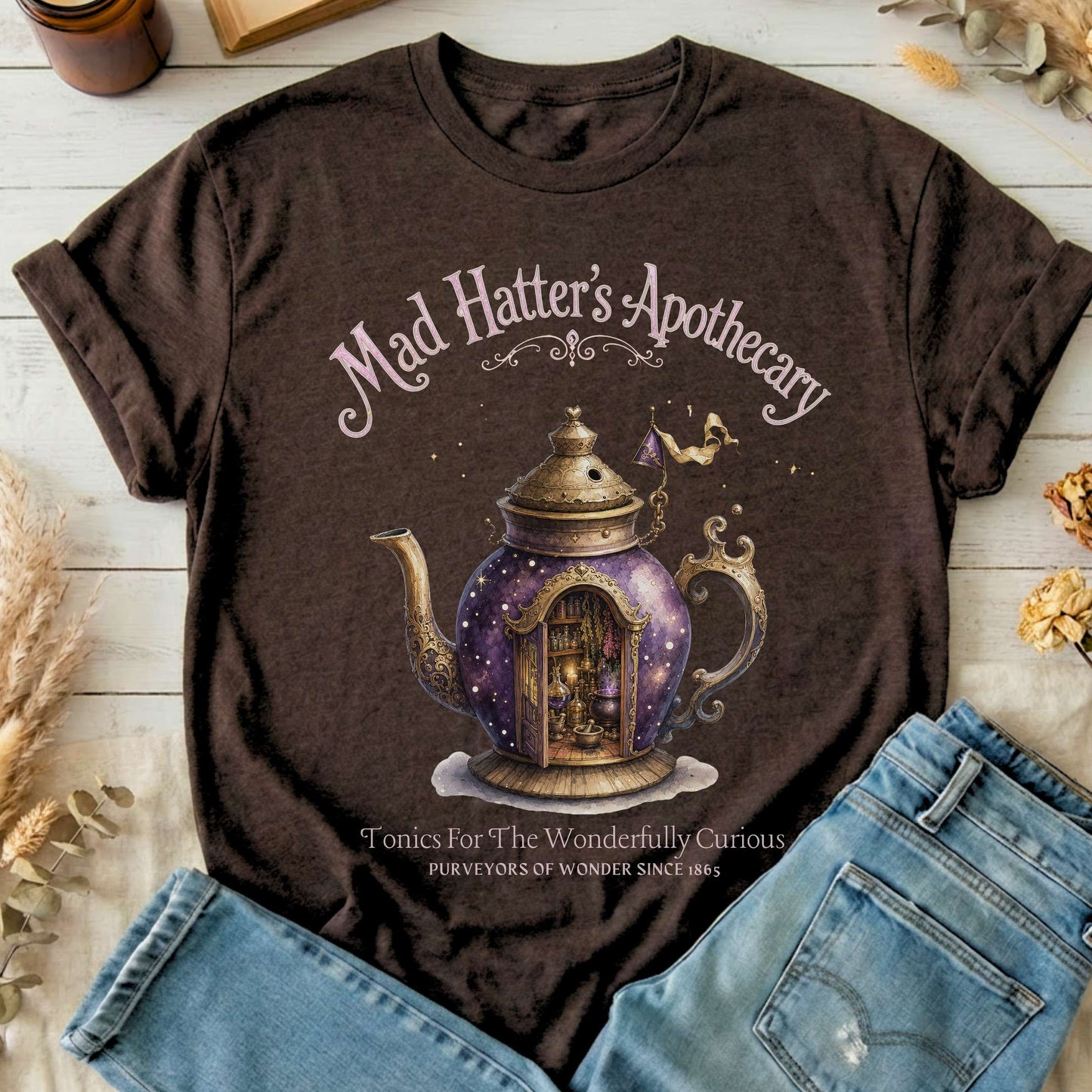 Mad Hatter's Apothecary Lewis Carroll Literary T-Shirt