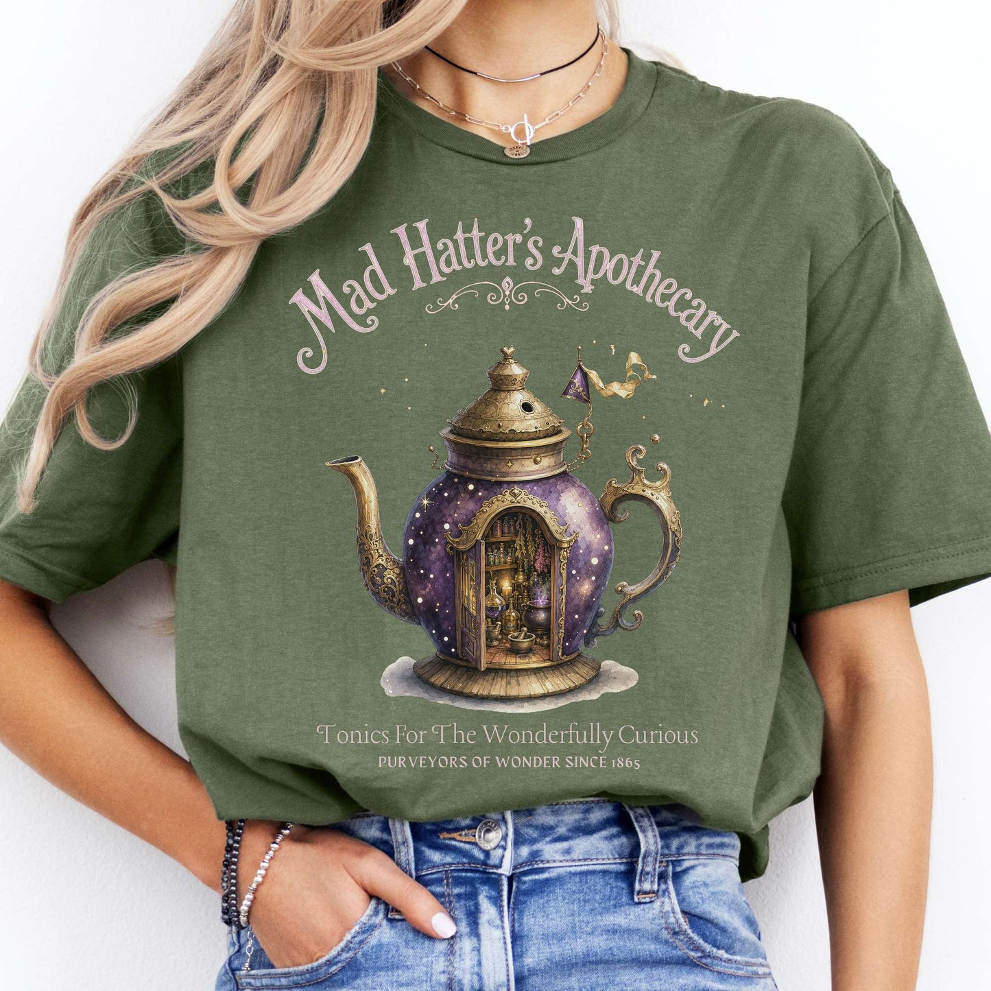 Mad Hatter's Apothecary Lewis Carroll Literary T-Shirt