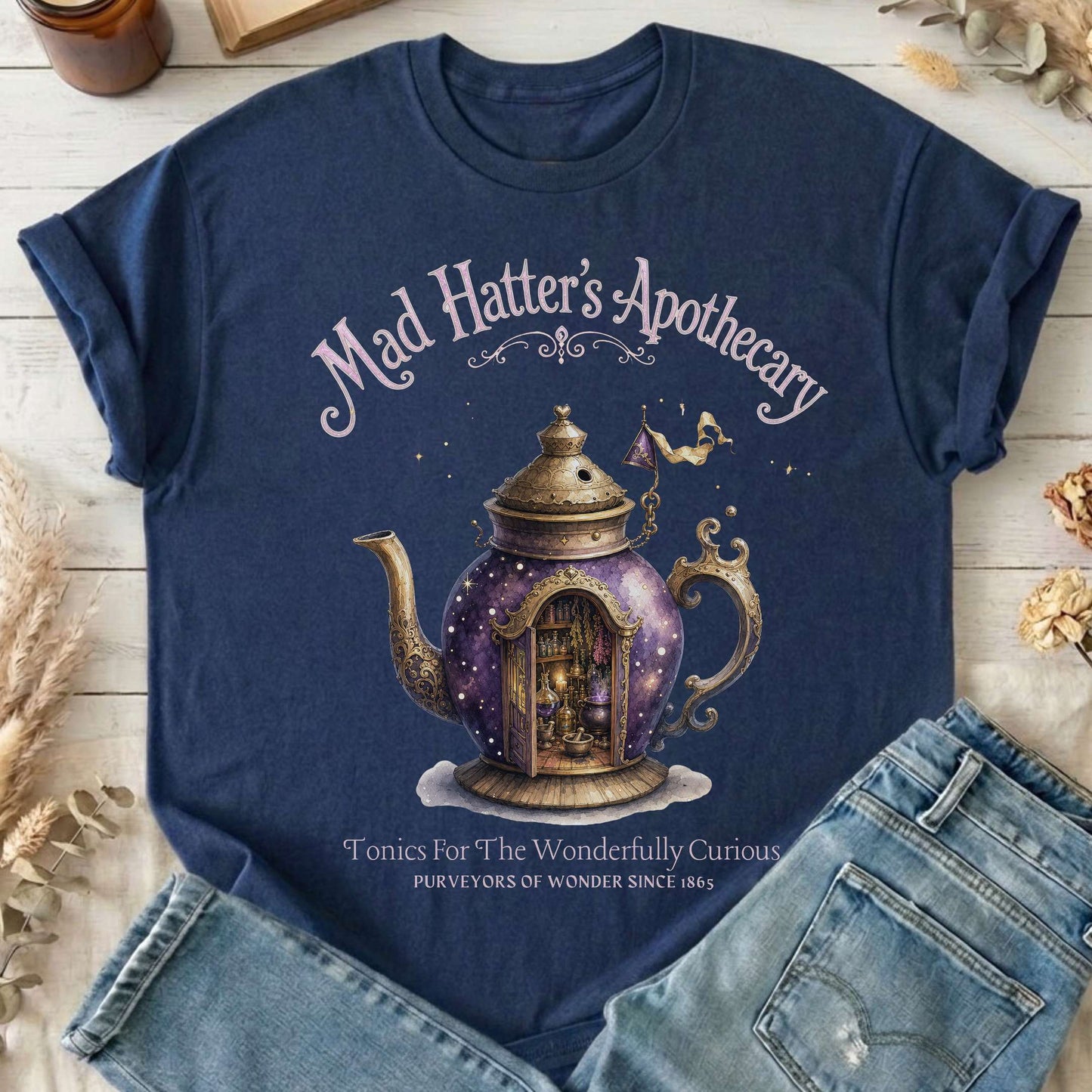 Mad Hatter's Apothecary Lewis Carroll Literary T-Shirt