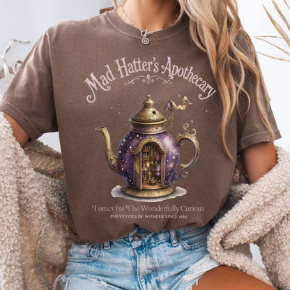 T-Shirt Espresso / S Mad Hatter's Apothecary Lewis Carroll Literary T-Shirt The Mystic Eden