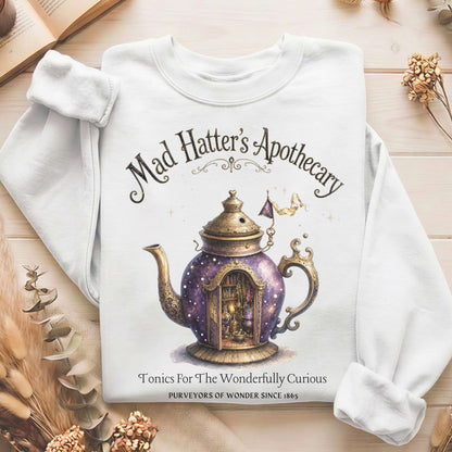 Mad Hatter's Apothecary Lewis Carroll Literary Sweatshirt