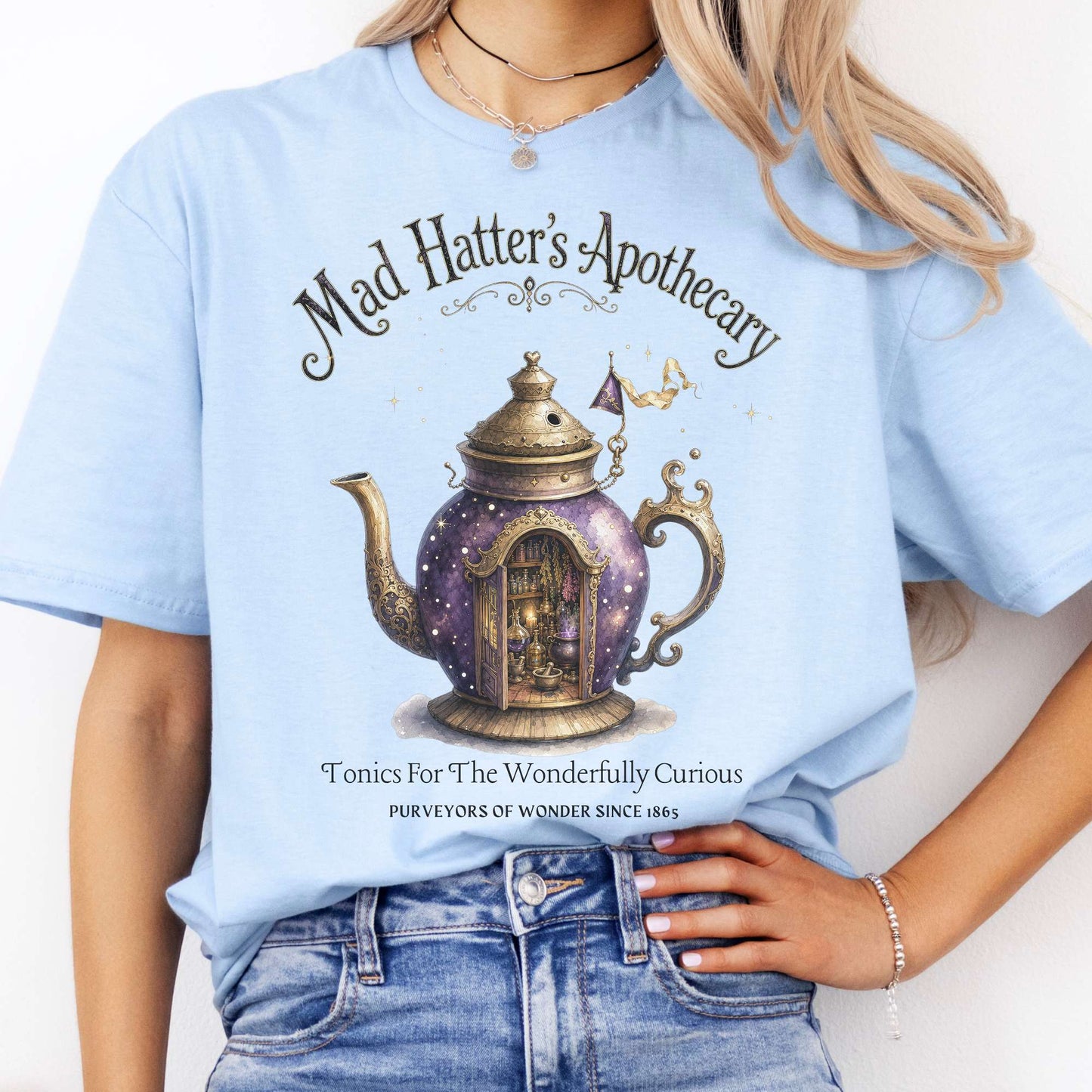 Mad Hatter's Apothecary Lewis Carroll Literary T-Shirt