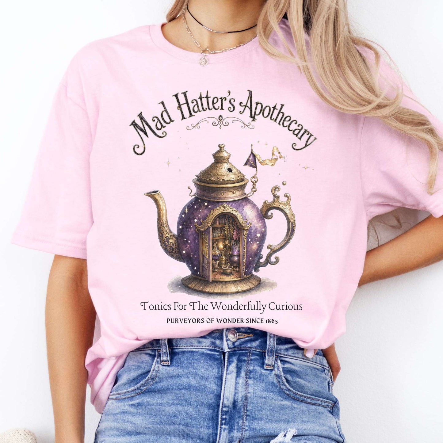 Mad Hatter's Apothecary Lewis Carroll Literary T-Shirt