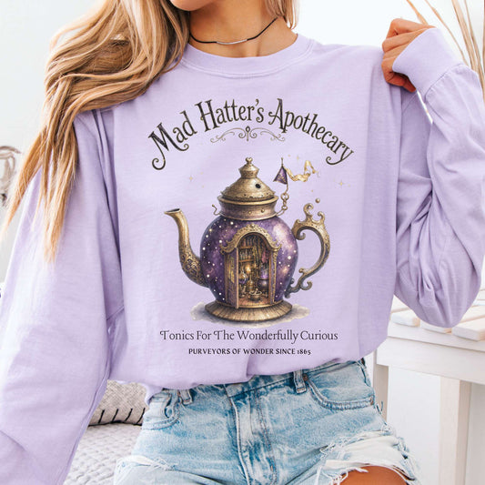 Long-sleeve Orchid / S Mad Hatter's Apothecary Lewis Carroll Literary Long Sleeve The Mystic Eden