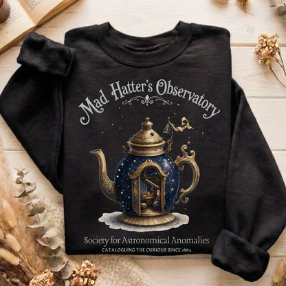 Mad Hatter's Observatory Lewis Carroll Literary Sweatshirt