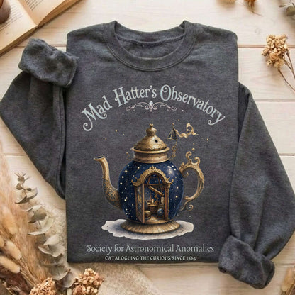 Mad Hatter's Observatory Lewis Carroll Literary Sweatshirt
