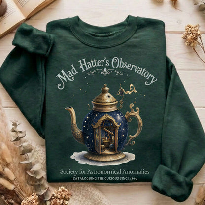Mad Hatter's Observatory Lewis Carroll Literary Sweatshirt