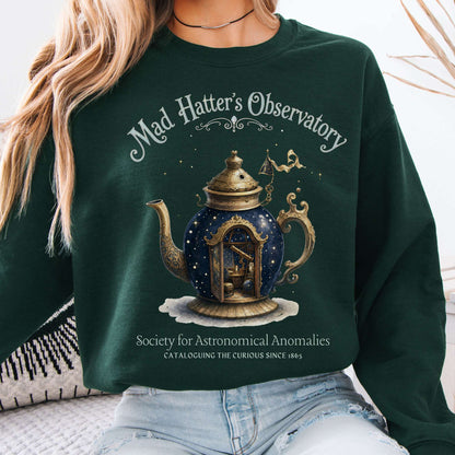 Mad Hatter's Observatory Lewis Carroll Literary Sweatshirt