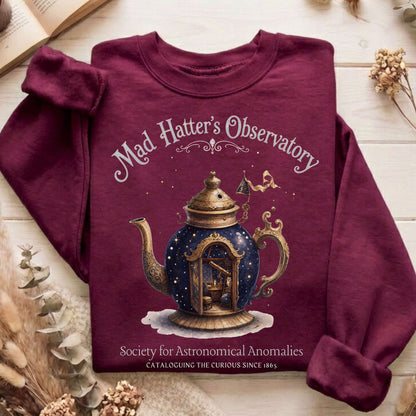 Mad Hatter's Observatory Lewis Carroll Literary Sweatshirt