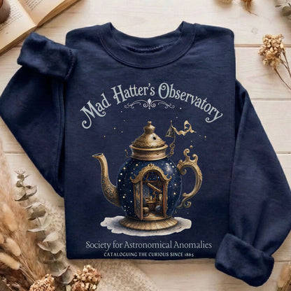 Mad Hatter's Observatory Lewis Carroll Literary Sweatshirt