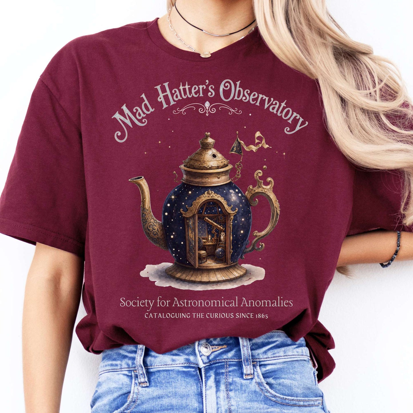 Mad Hatter's Observatory Lewis Carroll Literary T-Shirt