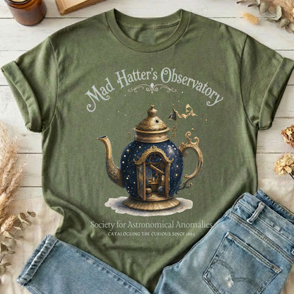 Mad Hatter's Observatory Lewis Carroll Literary T-Shirt