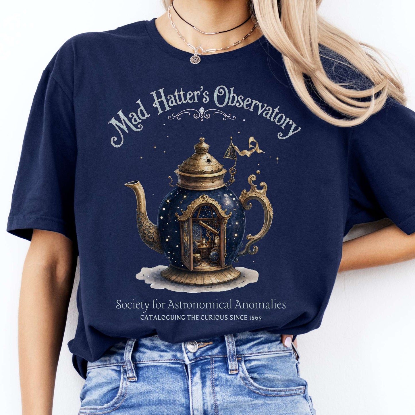 Mad Hatter's Observatory Lewis Carroll Literary T-Shirt