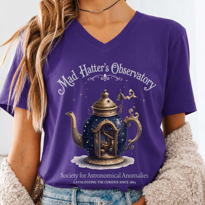 Mad Hatter's Observatory Lewis Carroll Literary V-Neck