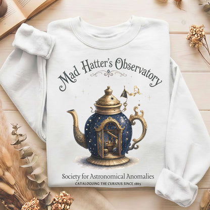 Mad Hatter's Observatory Lewis Carroll Literary Sweatshirt