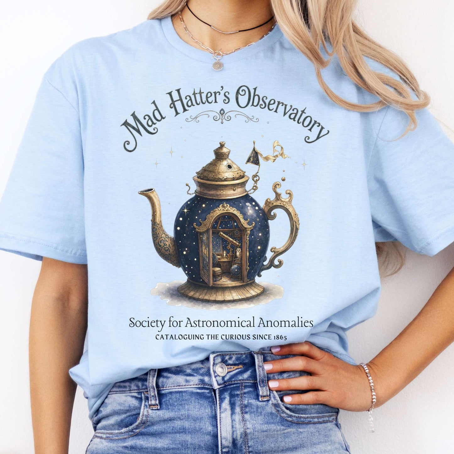 Mad Hatter's Observatory Lewis Carroll Literary T-Shirt