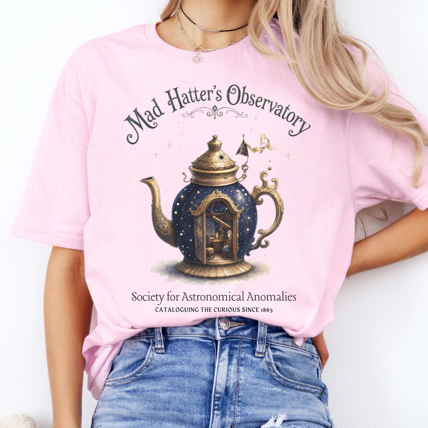 Mad Hatter's Observatory Lewis Carroll Literary T-Shirt