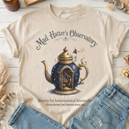 Mad Hatter's Observatory Lewis Carroll Literary T-Shirt