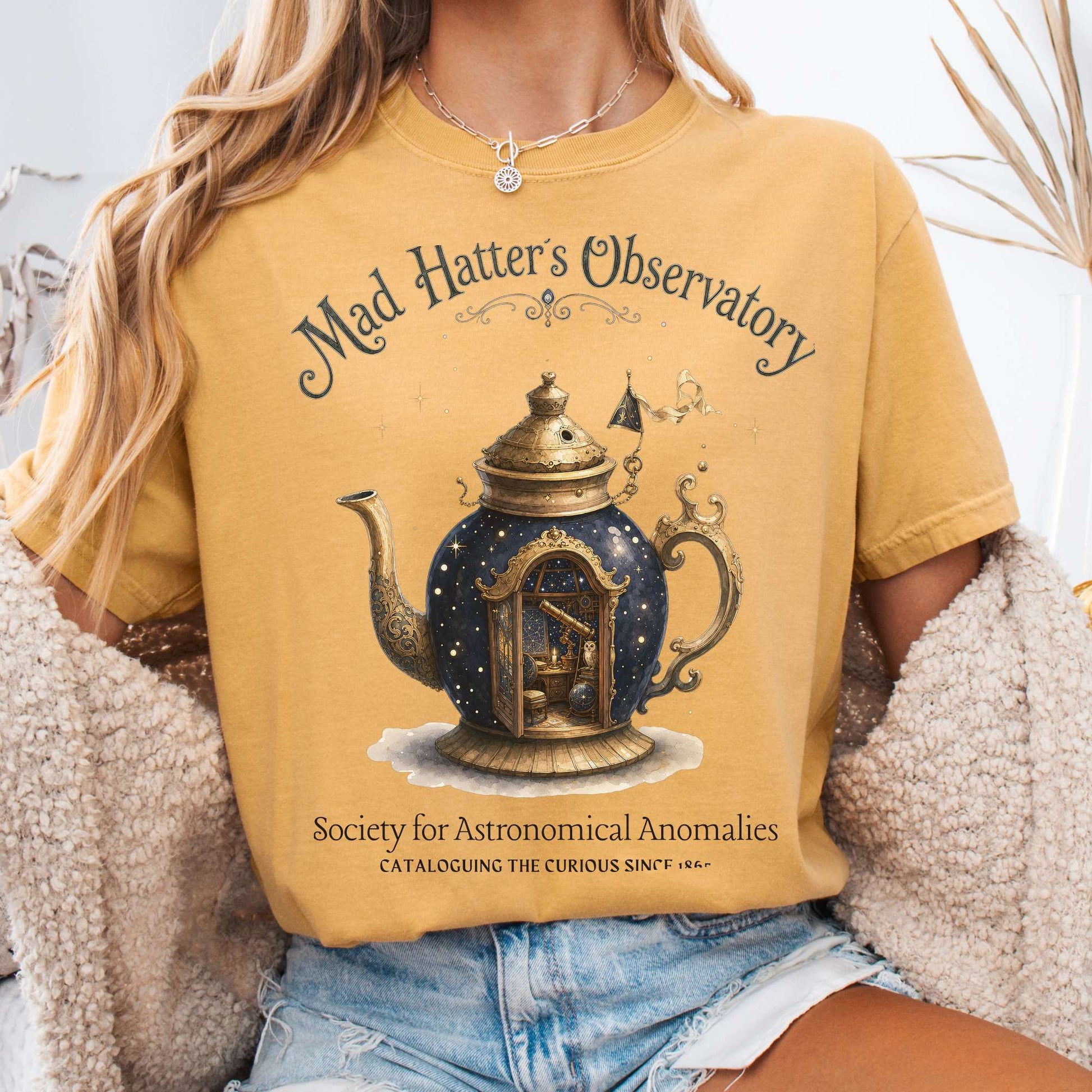 T-Shirt Mustard / S Mad Hatter's Observatory Lewis Carroll Literary T-Shirt The Mystic Eden