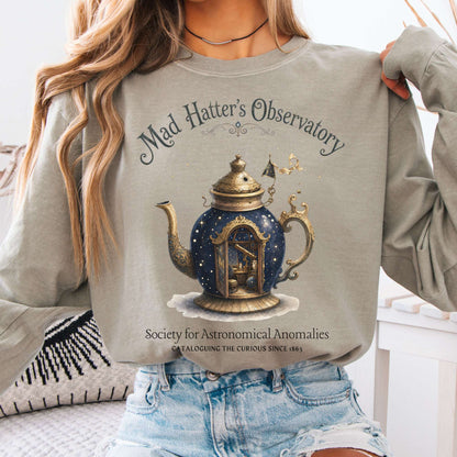 Long-sleeve Sandstone / S Mad Hatter's Observatory Lewis Carroll Literary Long Sleeve The Mystic Eden