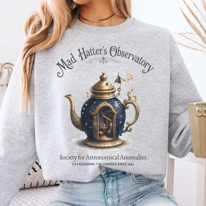Sweatshirt Ash / S Mad Hatter's Observatory Lewis Carroll Literary Crewneck Sweatshirt The Mystic Eden