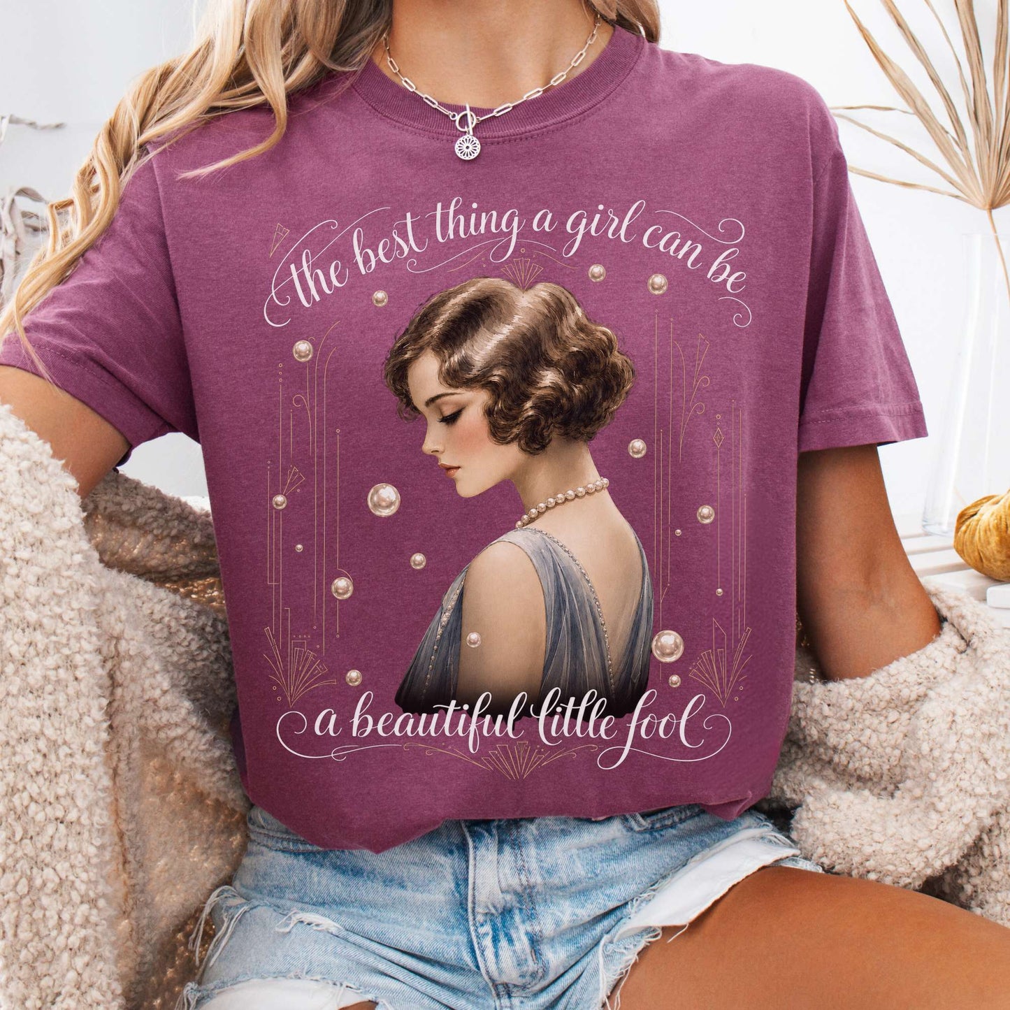 T-Shirt Berry / S A Beautiful Little Fool The Great Gatsby Literary T-Shirt The Mystic Eden